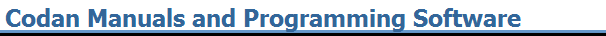Codan Manuals and Programming Software
